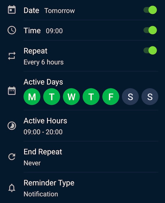 Advanced recurring task