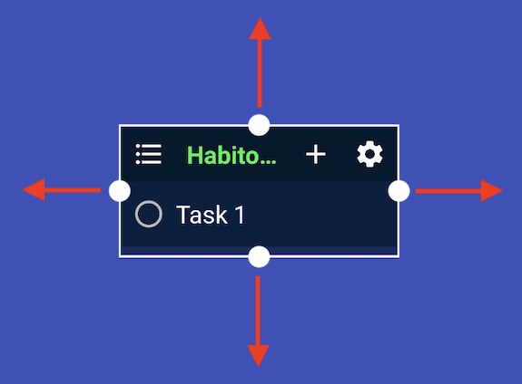 Resize home screen widget